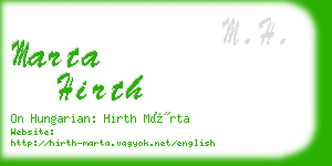 marta hirth business card